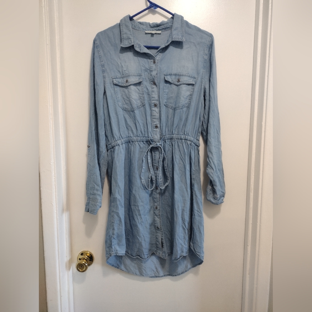 Love Tree Button Down Mini Denim Dress Size L